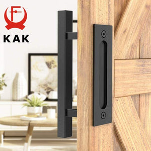 Planet Gates 15380306 12 Inches Sliding Barn Door Handle Pull Cabinet Flush Hardware Set Wood Door Handle Interior Door Furniture Handle Hardware