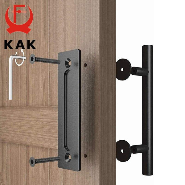 Planet Gates 15380306 12 Inches Sliding Barn Door Handle Pull Cabinet Flush Hardware Set Wood Door Handle Interior Door Furniture Handle Hardware