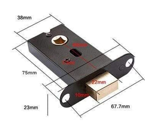 Planet Gates 15380306 Black Lock Core Stainless Steel Recessed Invisible Cup Door Handle Privacy Hidden Door Locks Cabinet Pulls Fire Proof Disk Ring Handle