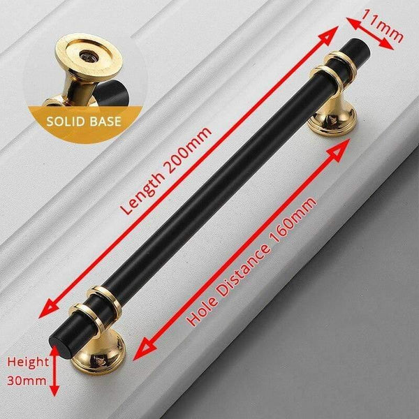 Planet Gates 15380306 Gold 160mm Zinc Alloy Black Gold Door Handles Pulls Furniture Handle Fashion Kitchen Cabinet Handles Solid Drawer Knobs Door Hardware