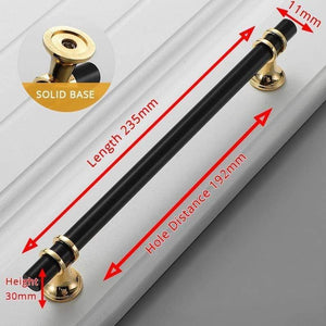 Planet Gates 15380306 Gold 192mm Zinc Alloy Black Gold Door Handles Pulls Furniture Handle Fashion Kitchen Cabinet Handles Solid Drawer Knobs Door Hardware