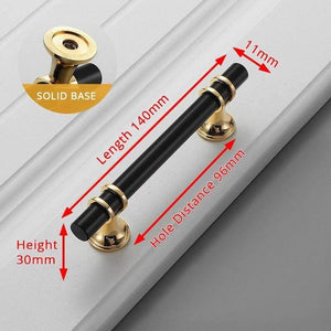 Planet Gates 15380306 Gold 96mm Zinc Alloy Black Gold Door Handles Pulls Furniture Handle Fashion Kitchen Cabinet Handles Solid Drawer Knobs Door Hardware