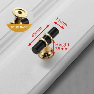 Planet Gates 15380306 Gold Single hole Zinc Alloy Black Gold Door Handles Pulls Furniture Handle Fashion Kitchen Cabinet Handles Solid Drawer Knobs Door Hardware