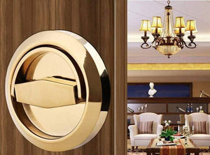 Planet Gates 15380306 Gold Stainless Steel Recessed Invisible Cup Door Handle Privacy Hidden Door Locks Cabinet Pulls Fire Proof Disk Ring Handle