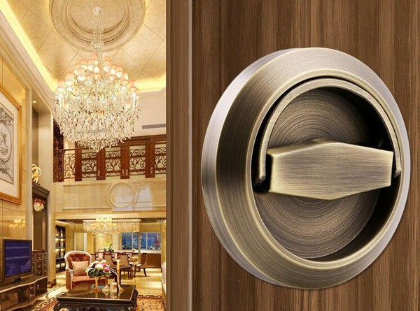 Planet Gates 15380306 Green Bronze Stainless Steel Recessed Invisible Cup Door Handle Privacy Hidden Door Locks Cabinet Pulls Fire Proof Disk Ring Handle