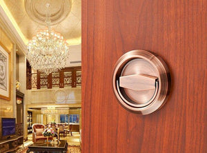 Planet Gates 15380306 Red Bronze Stainless Steel Recessed Invisible Cup Door Handle Privacy Hidden Door Locks Cabinet Pulls Fire Proof Disk Ring Handle