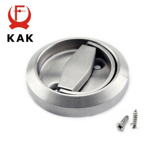 Planet Gates 15380306 Stainless Steel Recessed Invisible Cup Door Handle Privacy Hidden Door Locks Cabinet Pulls Fire Proof Disk Ring Handle