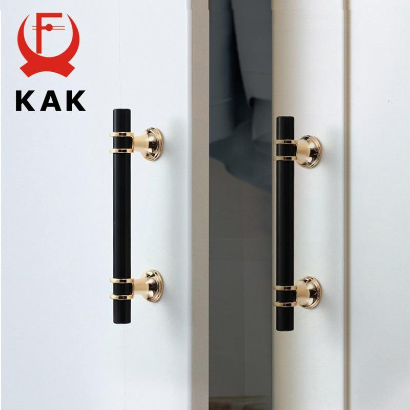 Planet Gates 15380306 Zinc Alloy Black Gold Door Handles Pulls Furniture Handle Fashion Kitchen Cabinet Handles Solid Drawer Knobs Door Hardware