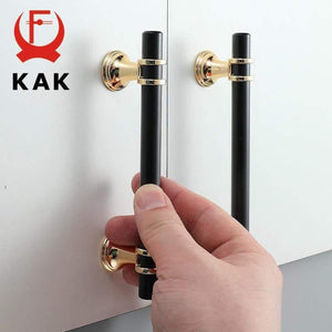 Planet Gates 15380306 Zinc Alloy Black Gold Door Handles Pulls Furniture Handle Fashion Kitchen Cabinet Handles Solid Drawer Knobs Door Hardware
