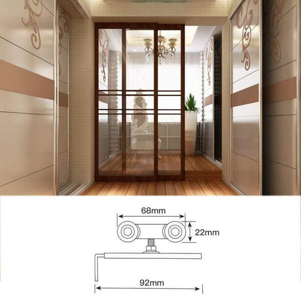 Planet Gates 15380308 Aluminum Alloy Sliding Door Rollers 50KG Bedroom Wood Door Hanging Wheels Meeting Room Wardrobe Door Roller Furniture Wheels
