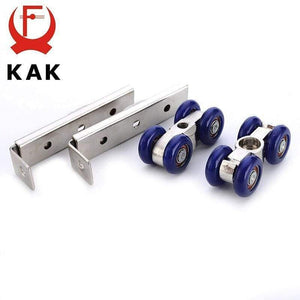 Planet Gates 15380308 Light Sliding Door Roller 4 Wheels Home Room Wood Door Hanging Wheels Rail Track Pulley Bear 30KG For Furniture Hardware
