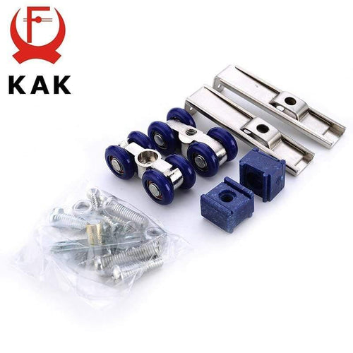 Planet Gates 15380308 Light Sliding Door Roller 4 Wheels Home Room Wood Door Hanging Wheels Rail Track Pulley Bear 30KG For Furniture Hardware