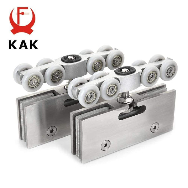 Planet Gates 15380308 Stainless Steel Glass Hanging Wheels 100KG Glass Sliding Door Rollers Bedroom Meeting Room Wardrobe Door Roller Wheels