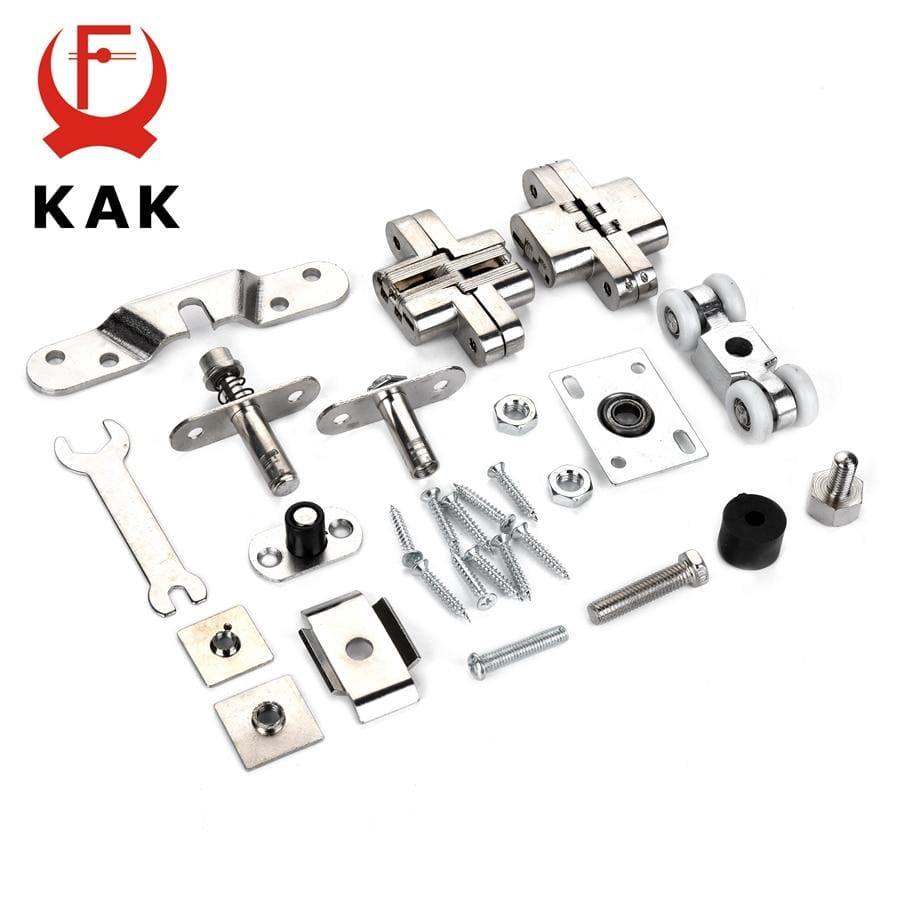 Planet Gates 15380308 Zinc Alloy Folding Sliding Door Roller 70KG Bedroom Meeting Room Wood Door Hanging Wheels Foldng Cross Hinge For Furniture