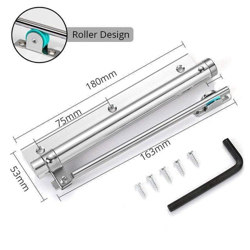 Planet Gates 15380311 Chrome 50KG Adjustable Door Closer Aluminum Alloy Automatic Door Spring Closer Soft Close Fire-proof Door Heavy Duty Door Hardware