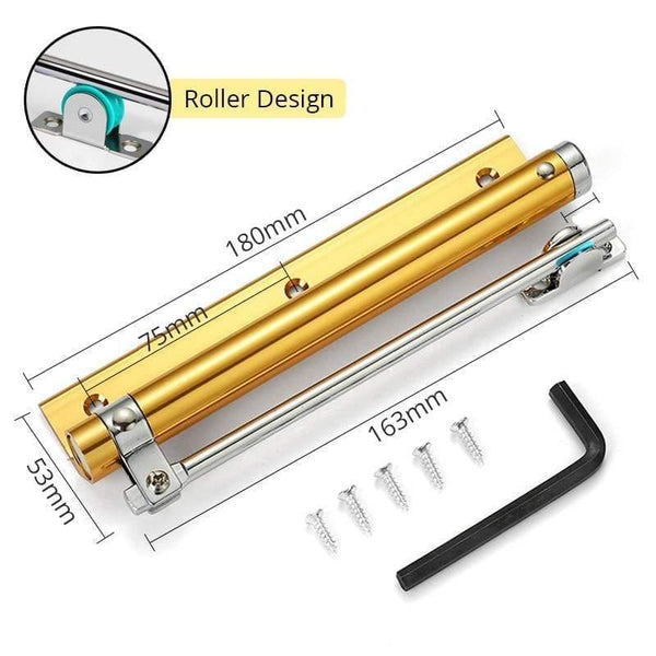 Planet Gates 15380311 Gold 50KG Adjustable Door Closer Aluminum Alloy Automatic Door Spring Closer Soft Close Fire-proof Door Heavy Duty Door Hardware