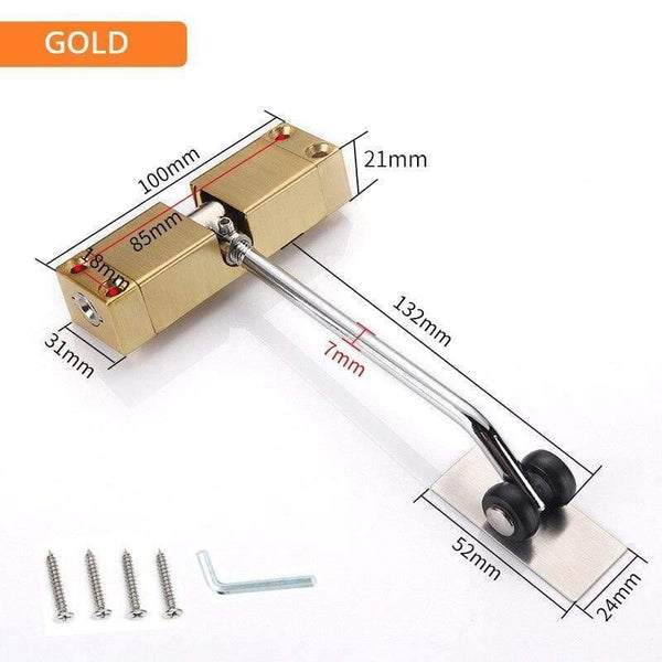 Planet Gates 15380311 Gold Stainless Steel Automatic Spring Door Closer Door Closing Device Can Adjust The Door Closing Device Furniture Door Hardware