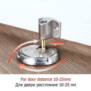 Planet Gates 15380313 162 silver Mechanical  Door Stop Nail Free Door Stopper Door Holders Catch Floor Stop Door Nail Free Doorstop Furniture Door Hardware