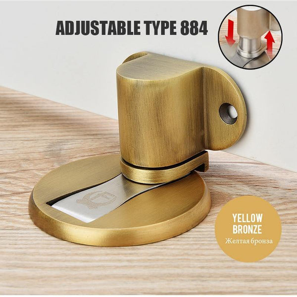 Planet Gates 15380313 Adjustable Yellow B Adjustable Door Holder Stainless Steel Magnetic Door Stopper Non-punch Sticker Water-proof Door Stop Furniture Door Hardware