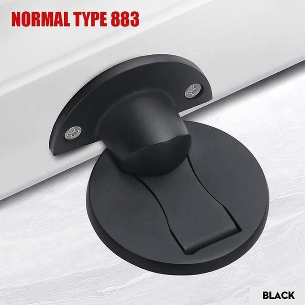 Planet Gates 15380313 Black Adjustable Door Holder Stainless Steel Magnetic Door Stopper Non-punch Sticker Water-proof Door Stop Furniture Door Hardware