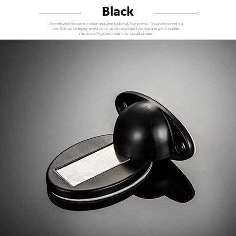 Planet Gates 15380313 black Thicknessed Zinc Alloy Magnetic Door Stopper Sticker Hidden Door Holders Catch Floor Nail-free Doorstop Door Hardware