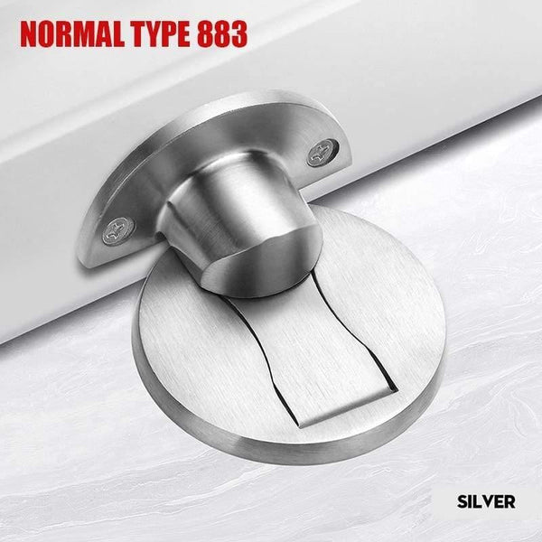 Planet Gates 15380313 Brush Silver Adjustable Door Holder Stainless Steel Magnetic Door Stopper Non-punch Sticker Water-proof Door Stop Furniture Door Hardware