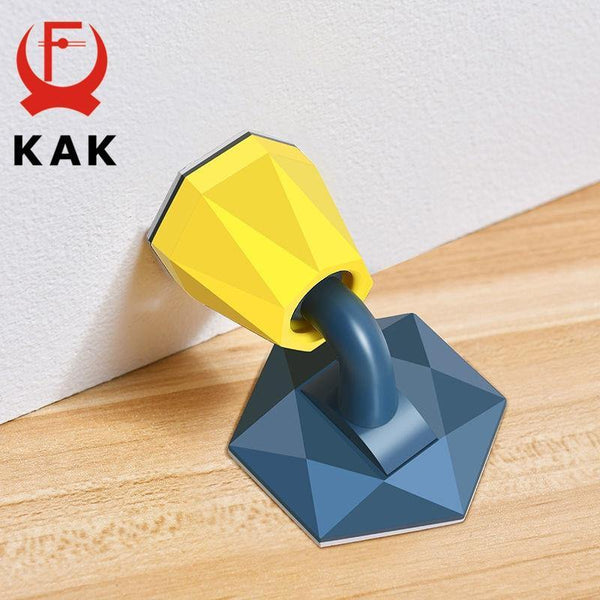 Planet Gates 15380313 Diamond Shape Silicone Door Stopper Upgraded Suction Design No Punch Sticker Doorstop Door Holder Wind-proof Door Hardware