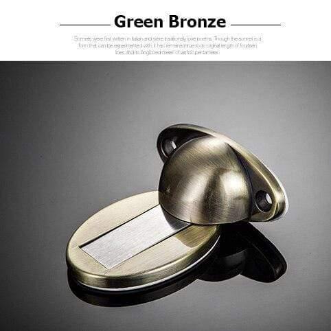 Planet Gates 15380313 green bronze Thicknessed Zinc Alloy Magnetic Door Stopper Sticker Hidden Door Holders Catch Floor Nail-free Doorstop Door Hardware