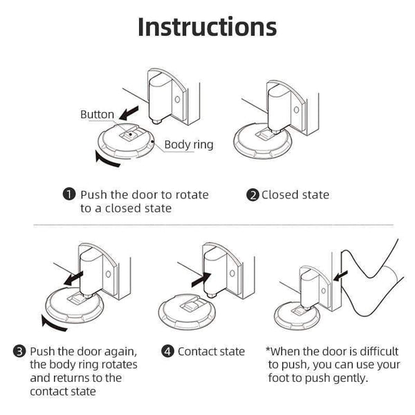 Planet Gates 15380313 Mechanical  Door Stop Nail Free Door Stopper Door Holders Catch Floor Stop Door Nail Free Doorstop Furniture Door Hardware