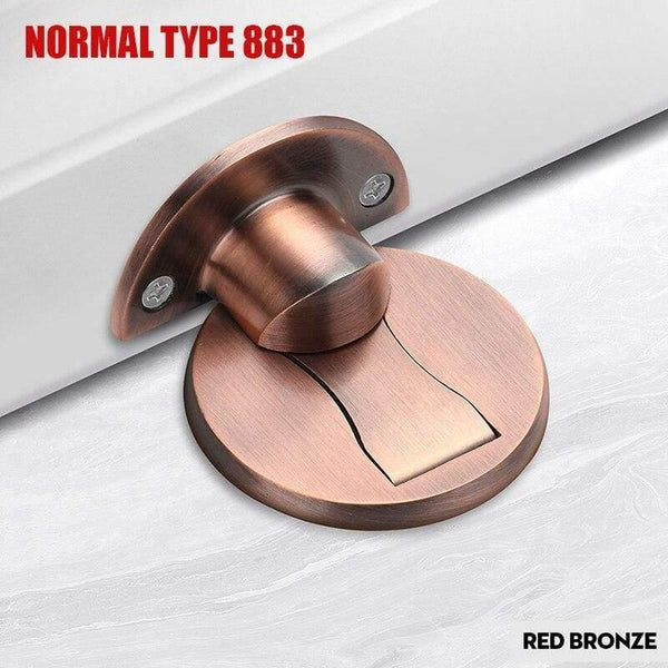 Planet Gates 15380313 Red Bronze Adjustable Door Holder Stainless Steel Magnetic Door Stopper Non-punch Sticker Water-proof Door Stop Furniture Door Hardware
