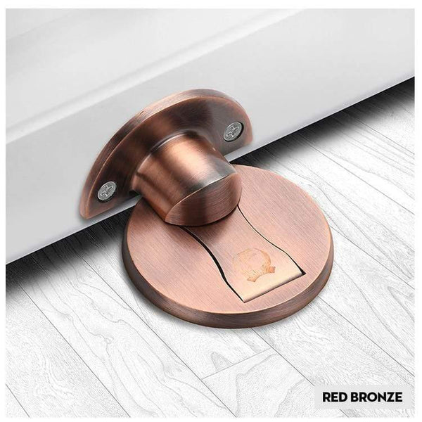 Planet Gates 15380313 red bronze Magnetic Door Stops 304 Stainless Steel Door Stopper Hidden Door Holders Catch Floor Nail-free Doorstop Furniture Hardware