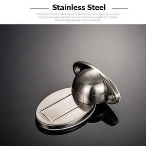 Planet Gates 15380313 silver Thicknessed Zinc Alloy Magnetic Door Stopper Sticker Hidden Door Holders Catch Floor Nail-free Doorstop Door Hardware