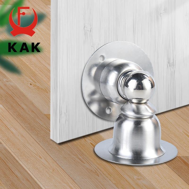 Planet Gates 15380313 Stainless Steel Magnetic Door Stopper Sticker Toilet Glass Hidden Door Holders Catch Floor Nail-free Doorstop Door Hardware