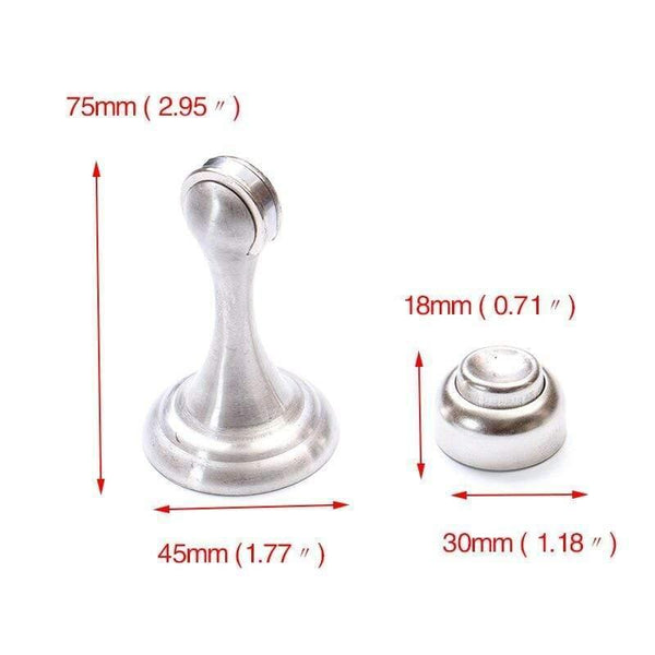 Planet Gates 15380313 Stainless Steel Magnetic Sliver Door Stop Stopper Holder Catch Floor Fitting With Screws For Bedroom Family Home Etc
