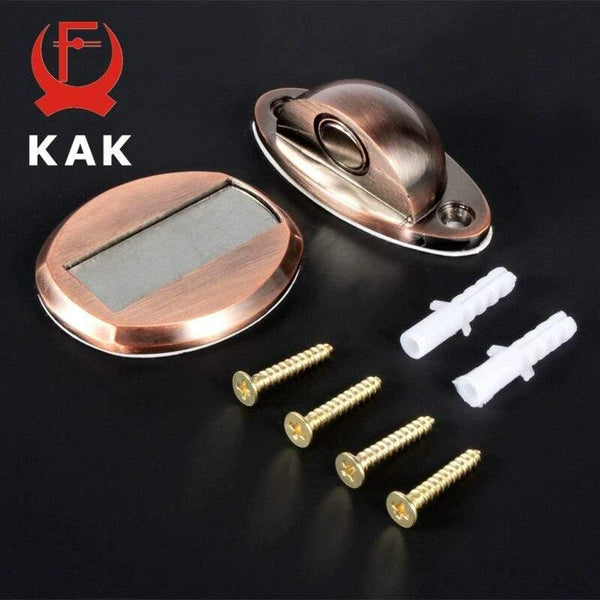 Planet Gates 15380313 Thicknessed Zinc Alloy Magnetic Door Stopper Sticker Hidden Door Holders Catch Floor Nail-free Doorstop Door Hardware