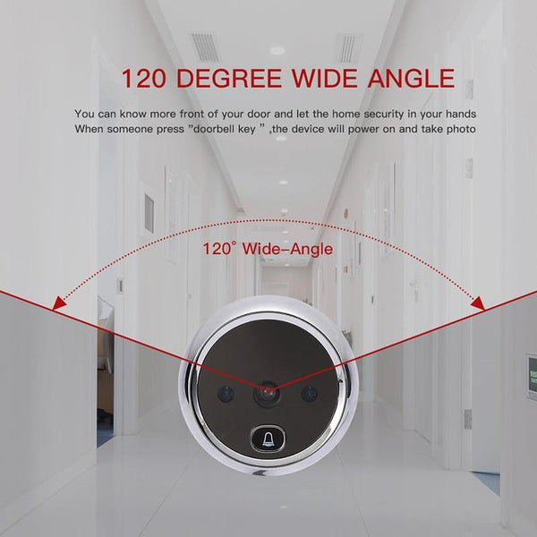 Planet Gates 15380314 2.8" LCD Screen Electronic Door Viewer Bell IR Night Door Camera Photo Recording Digital Door Viewer Smart Peephole Doorbell