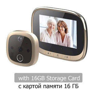 Planet Gates 15380314 Gold 16GB / 35-120mm 4.3 Inch Electronic Door Viewer Bell IR Night Door Camera Photo Video Record Digital Door Camera Smart Peephole Doorbell