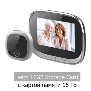 Planet Gates 15380314 Silver 16GB / 35-120mm 4.3 Inch Electronic Door Viewer Bell IR Night Door Camera Photo Video Record Digital Door Camera Smart Peephole Doorbell