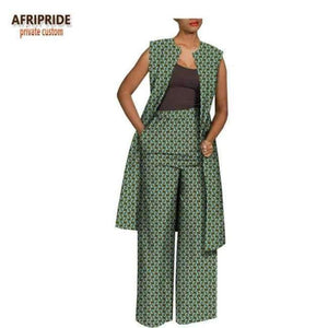 Planet Gates 154J / XXS Summer autumn pants women set AFRIPRIDE sleeveless knee-length top+full length pants women set A1826022