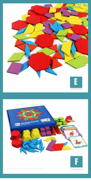 Planet Gates 155 PCS Puzzle Educational Toys for Children Creative Games Jigsaw Puzzle Learning Kids Developing Wooden Geometric Shape Toys