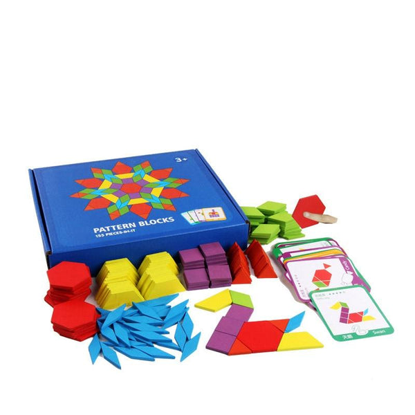 Planet Gates 155 PCS Puzzle Educational Toys for Children Creative Games Jigsaw Puzzle Learning Kids Developing Wooden Geometric Shape Toys