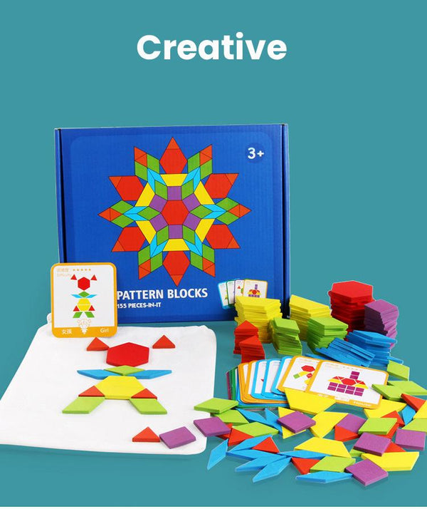 Planet Gates 155 PCS Puzzle Educational Toys for Children Creative Games Jigsaw Puzzle Learning Kids Developing Wooden Geometric Shape Toys