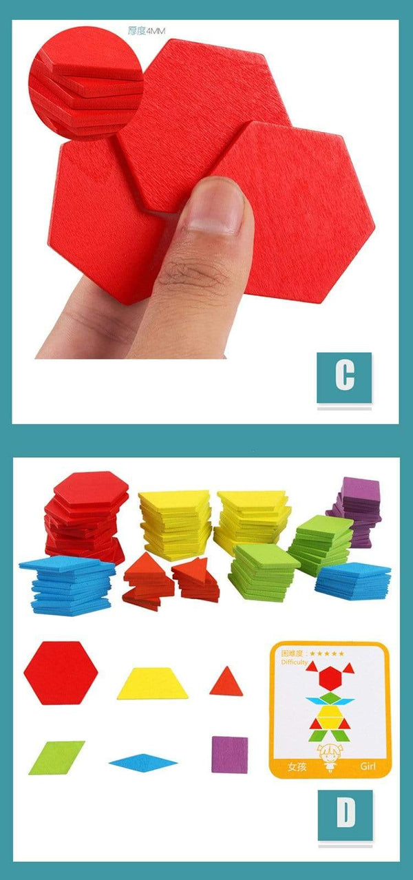 Planet Gates 155 PCS Puzzle Educational Toys for Children Creative Games Jigsaw Puzzle Learning Kids Developing Wooden Geometric Shape Toys