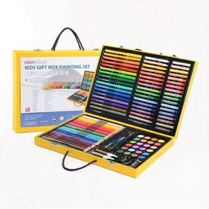 Planet Gates 159pcs/set Deluxe Art Set for Kids in Colorful Paper Case Children Student Art Supplies Crayon Watercolor Oil Painting Set