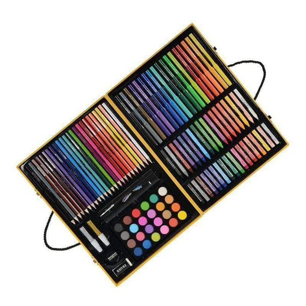 Planet Gates 159pcs/set Deluxe Art Set for Kids in Colorful Paper Case Children Student Art Supplies Crayon Watercolor Oil Painting Set