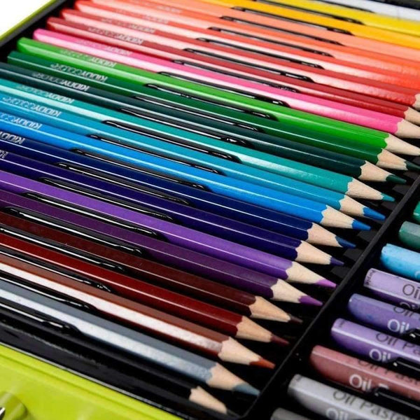 Planet Gates 159pcs/set Deluxe Art Set for Kids in Colorful Paper Case Children Student Art Supplies Crayon Watercolor Oil Painting Set