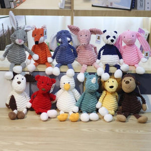 Planet Gates 15cm / 1pcs random Baby Elephant Lion Fox Rabbit Pig Panda Duck Monkey Soft Stuffed Toys Cute Torest Animal Plush Toy For Kids Stripe