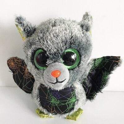 Planet Gates 15cm / Dark Gray Ty 6''15cm Big Eyes Halloween Series Animal Dark Bat Cat Spider Soft Stuffed Plush Dolls Holiday Decoration Toys Kids Gift