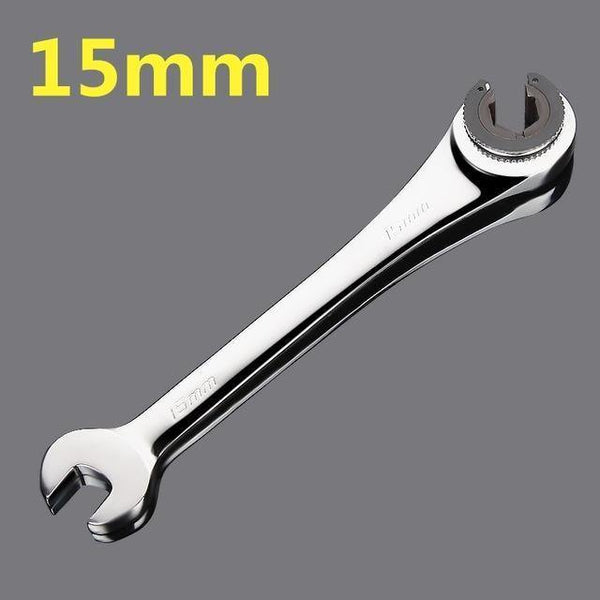 Planet Gates 15mm Fixed Models Fixed Or Active Dual-Use Fast Plum Opening Ratchet Spanners Pipe Wrench 72 Tooth Chrome Vanadium Alloy Steel Car Repair Tools