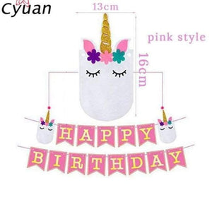 Planet Gates 15pcs banner 1 Unicorn Party Disposable Tableware Set Kids Birthday Party Paper Cup Plate Hat 1st First Birthday Party Decor Supplies